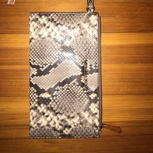 Michael Kors python print wristlet